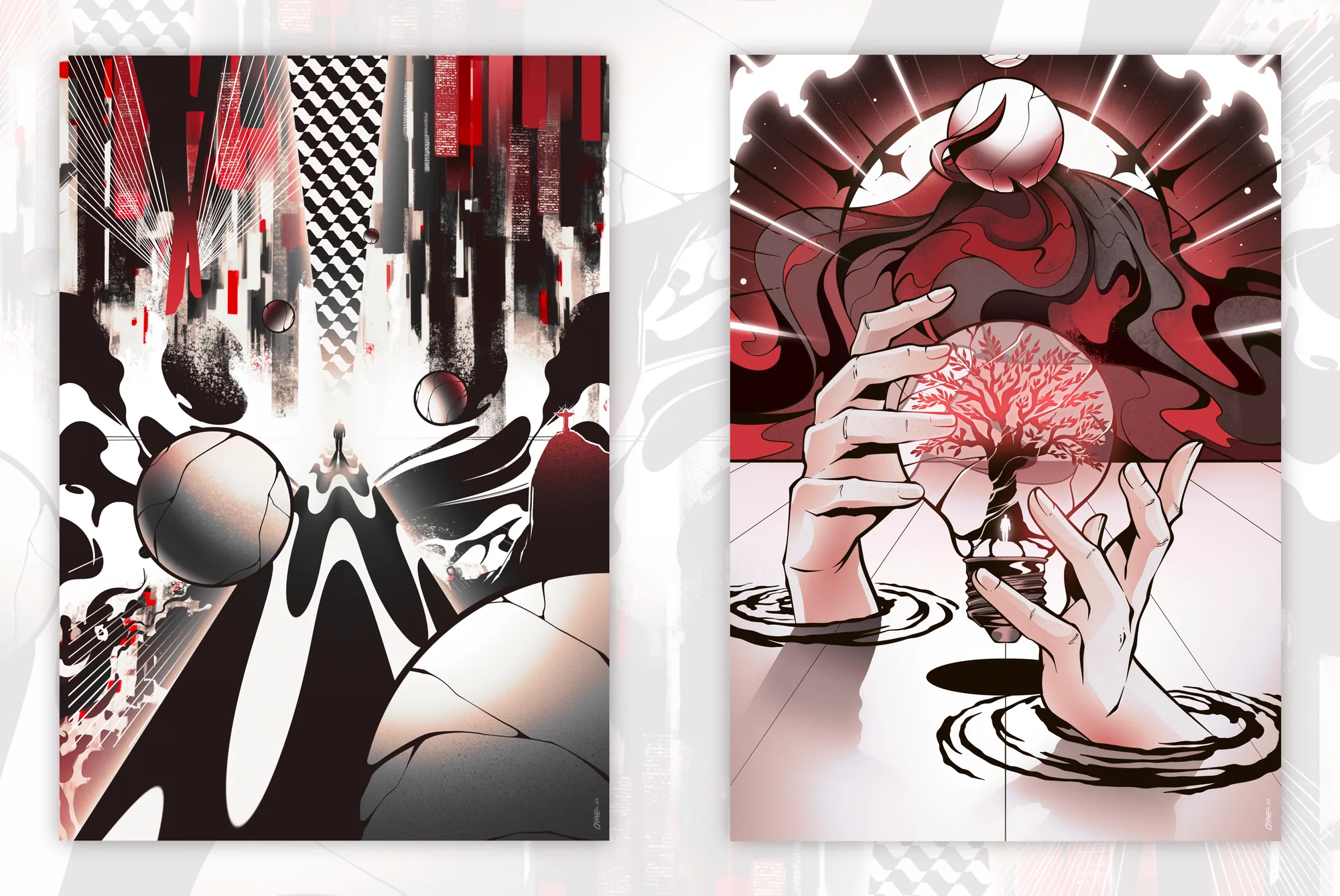 Duo I & II — authored illustration by Ohne Hals