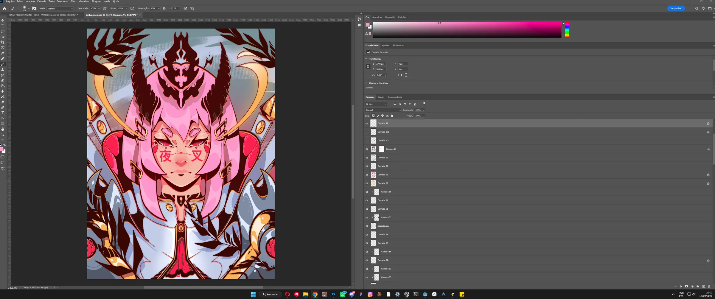 Open Photoshop file of the Yasha illustration